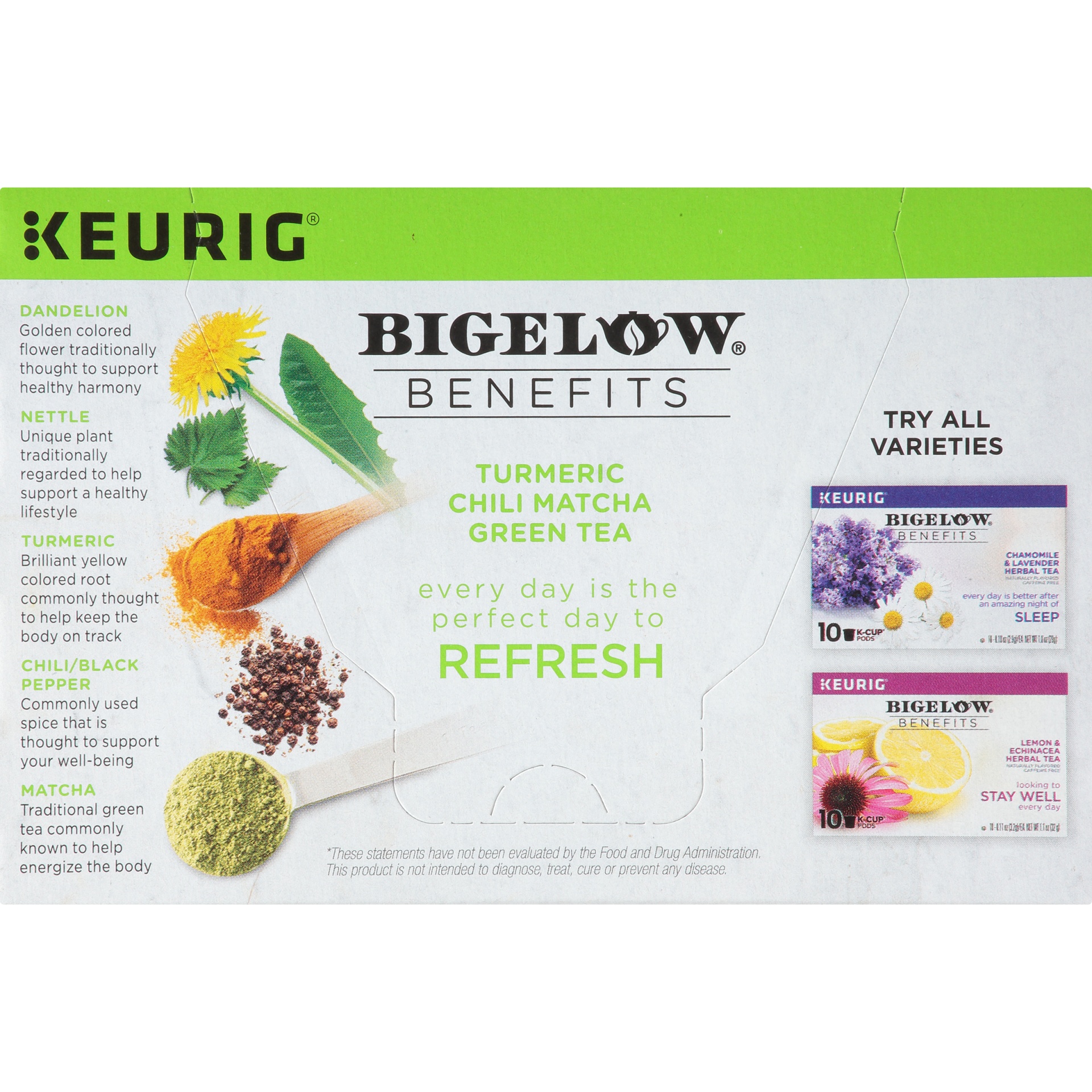 slide 2 of 7, Bigelow Benefits Turmeric Chili Matcha Green Tea Single Serve K Cups, 10 ct