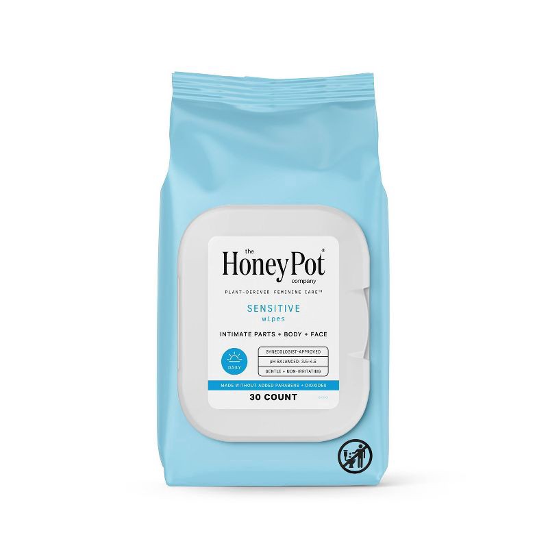 slide 1 of 16, The Honey Pot Company Sensitive Feminine Wipes - 30ct, 30 ct