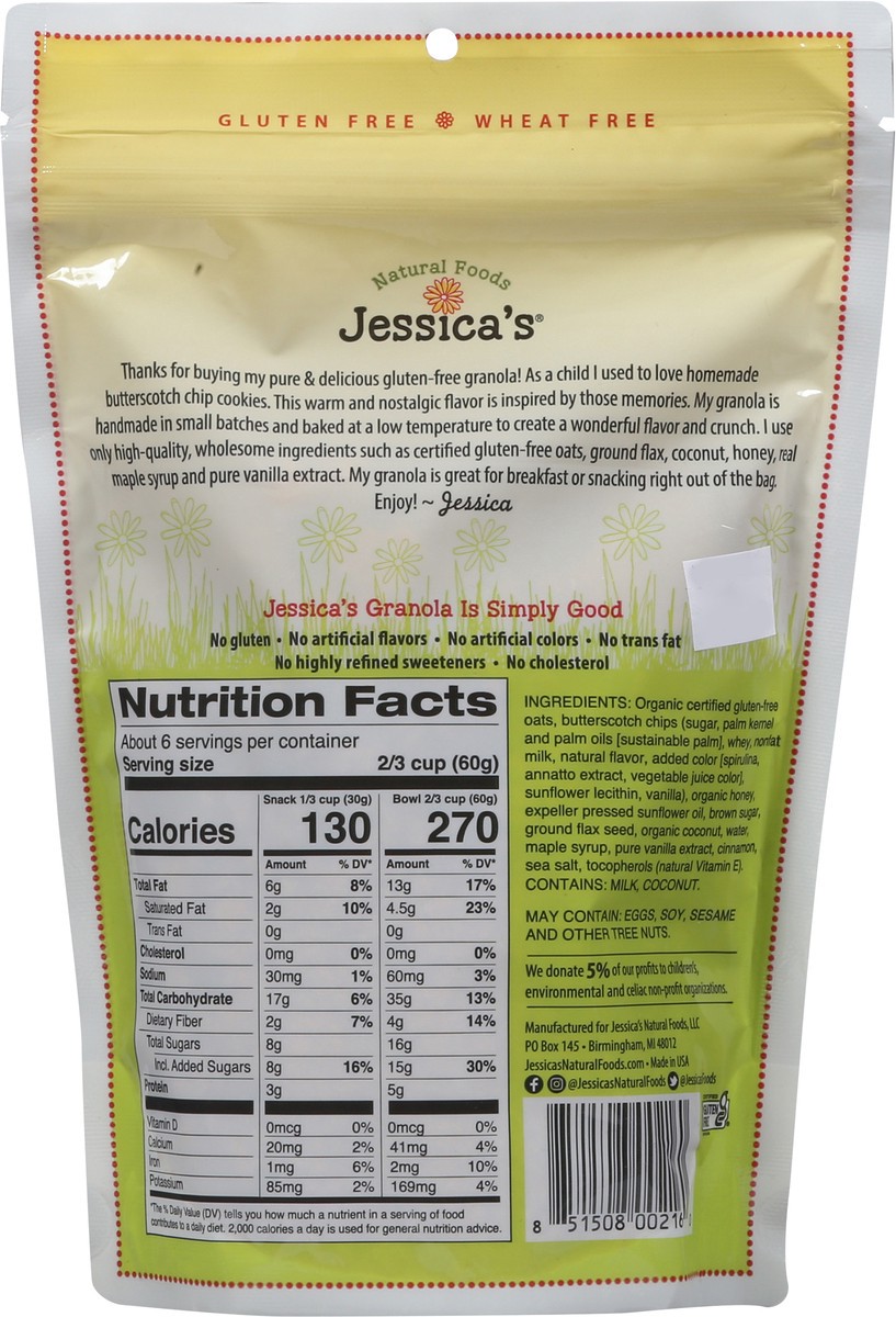 slide 7 of 9, Jessica's Natural Foods Gluten-Free Butterscotch Chip Granola, 11 oz