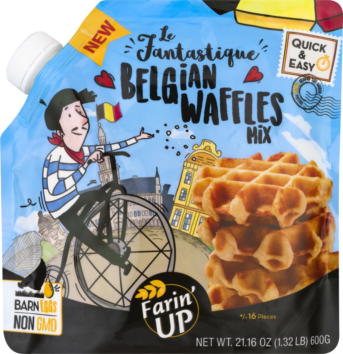 slide 9 of 10, Farin'UP Belgian Waffle Mix 21.16 oz, 21.16 oz