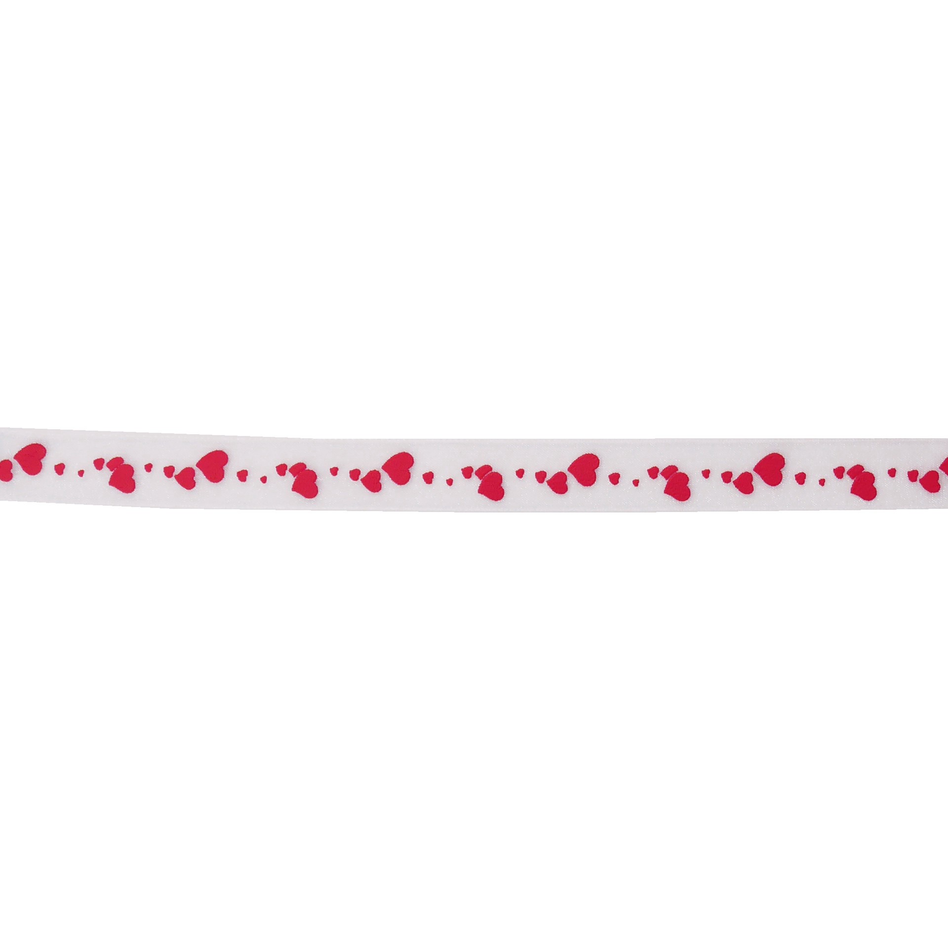 slide 3 of 3, 5/8" X 12ft. White & Red Hearts Sheer Ribbon By Celebrate It, 5/8 in x 12 ft