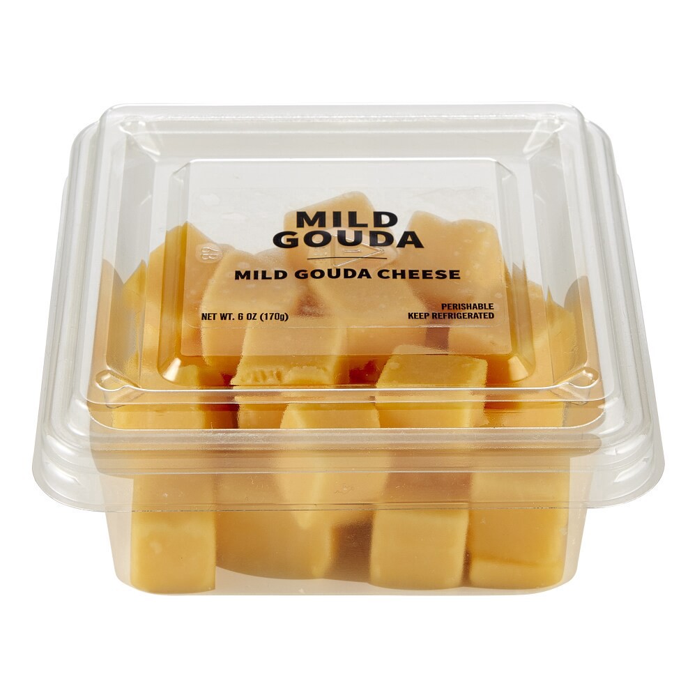 slide 1 of 2, Uppercut Cubed Mild Gouda Cheese, 6 oz