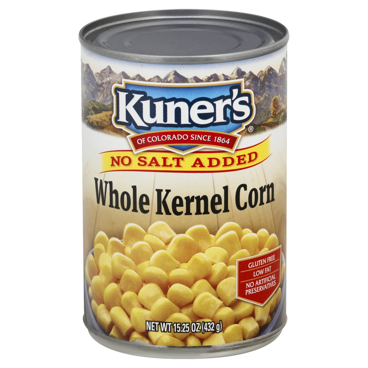 slide 1 of 1, Kuner's No Salt Added Whole Kernel Corn 15.25 oz, 15.25 oz