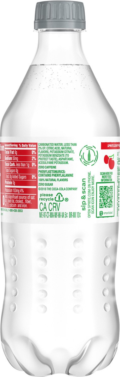 slide 3 of 8, Sprite Cherry Zero Sugar Bottle- 20 fl oz, 20 fl oz