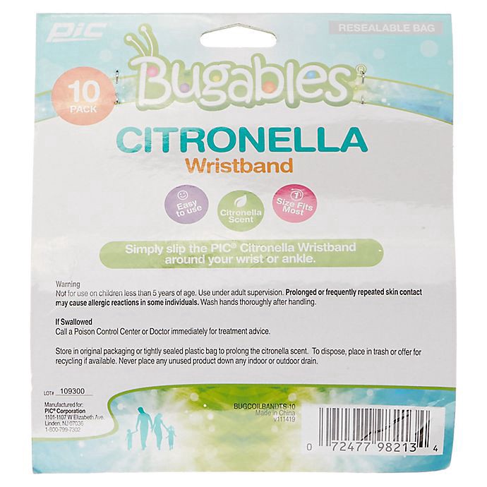 slide 2 of 3, Pic Bugables Citronella Wristband 10 ea, 10 ct