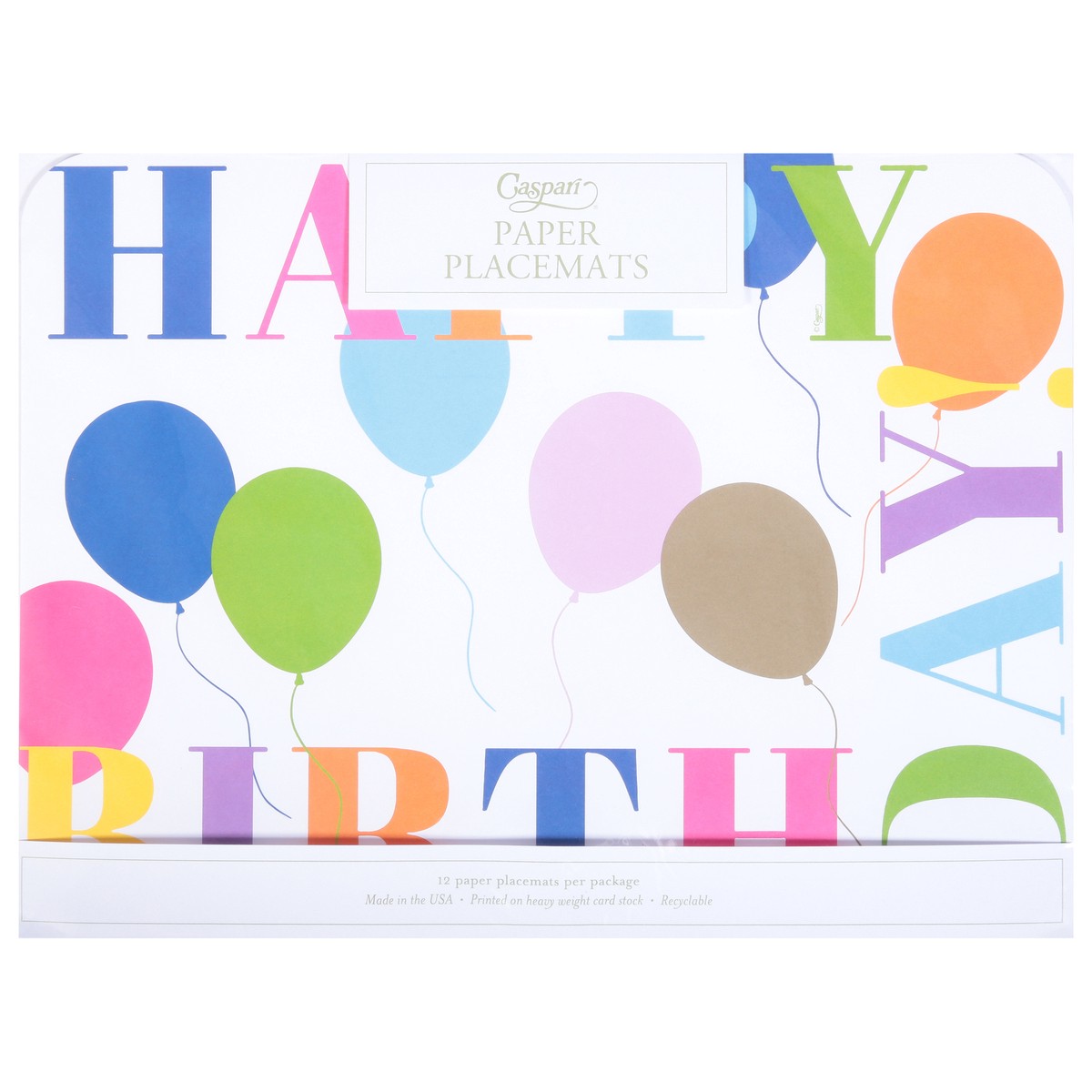 slide 2 of 4, Caspari Paper Birthday Surprise White Placemats 12 ea, 12 ct