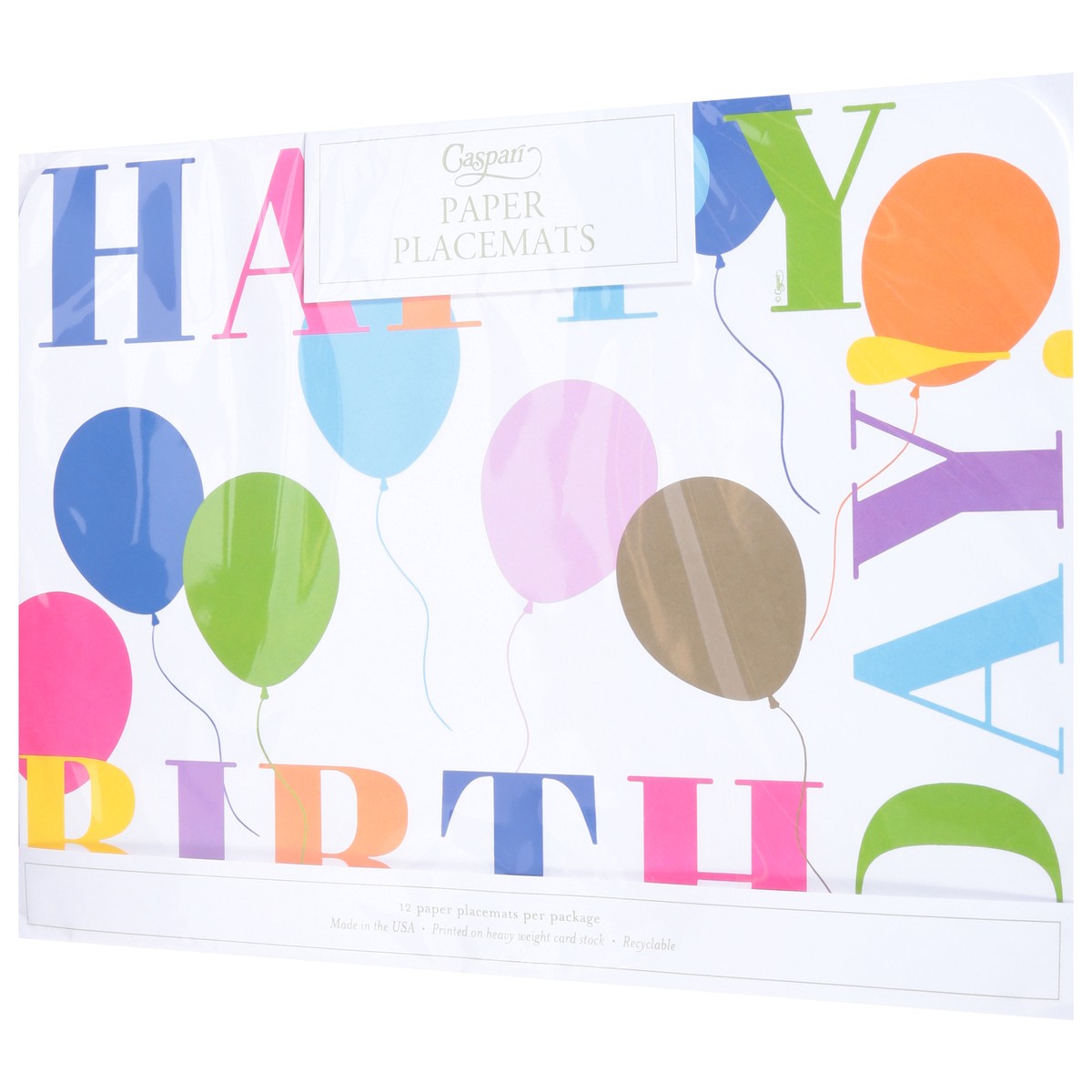 slide 4 of 4, Caspari Paper Birthday Surprise White Placemats 12 ea, 12 ct