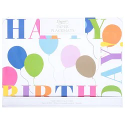 Caspari Paper Birthday Surprise White Placemats 12 ea