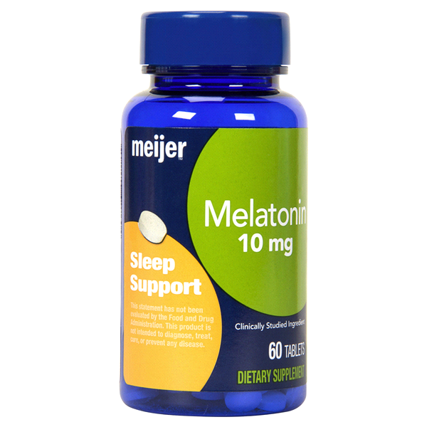 slide 1 of 1, Meijer Melatonin 10 mg with Lemon Balm, 60 ct