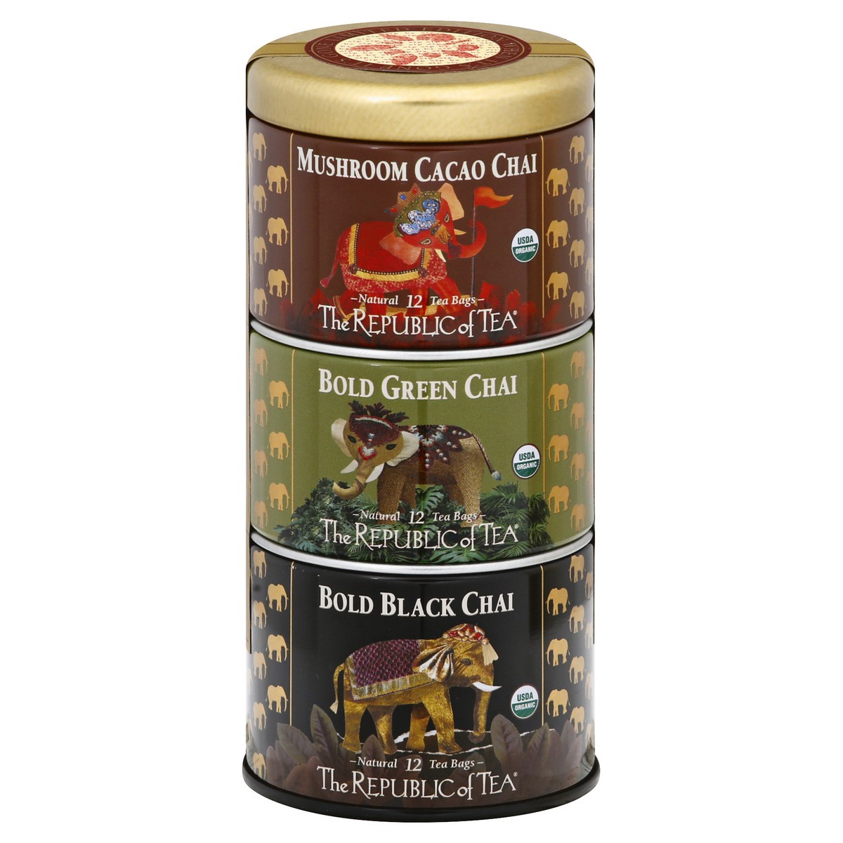 slide 7 of 12, The Republic of Tea Republic Of Tea Organic Chai Stackable Tin - 36 ct, 36 ct