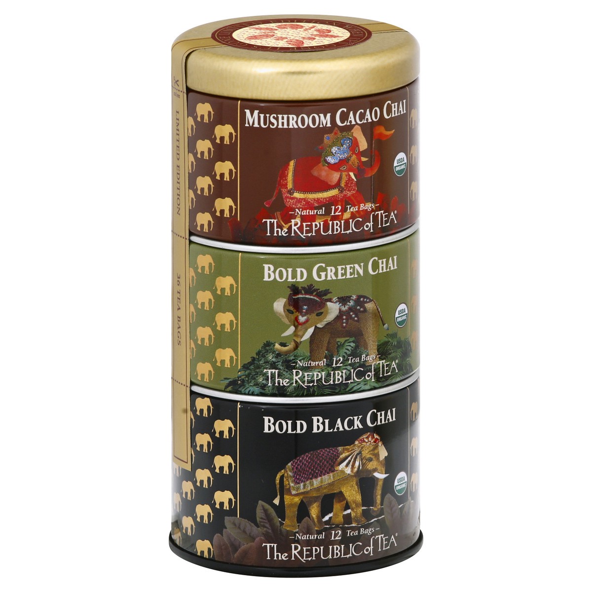 slide 10 of 12, The Republic of Tea Republic Of Tea Organic Chai Stackable Tin - 36 ct, 36 ct