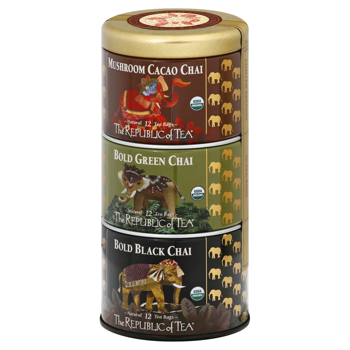 slide 3 of 12, The Republic of Tea Republic Of Tea Organic Chai Stackable Tin - 36 ct, 36 ct