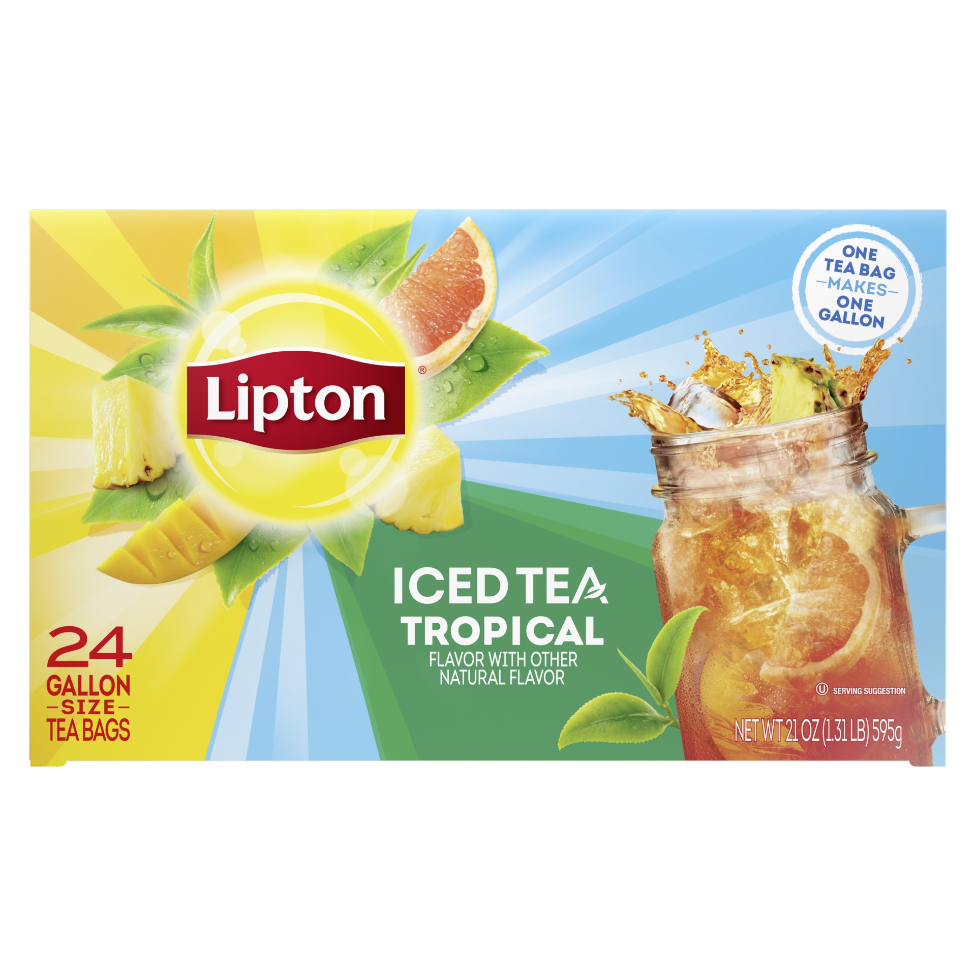 slide 1 of 1, Lipton Tropical Ice Tea Mix - 24 ct, 24 ct