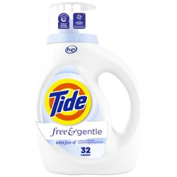 Tide Free & Gentle Liquid Laundry Detergent, 32 Loads, 42 fl oz, Tide Laundry Detergent, Clean Laundry Detergent