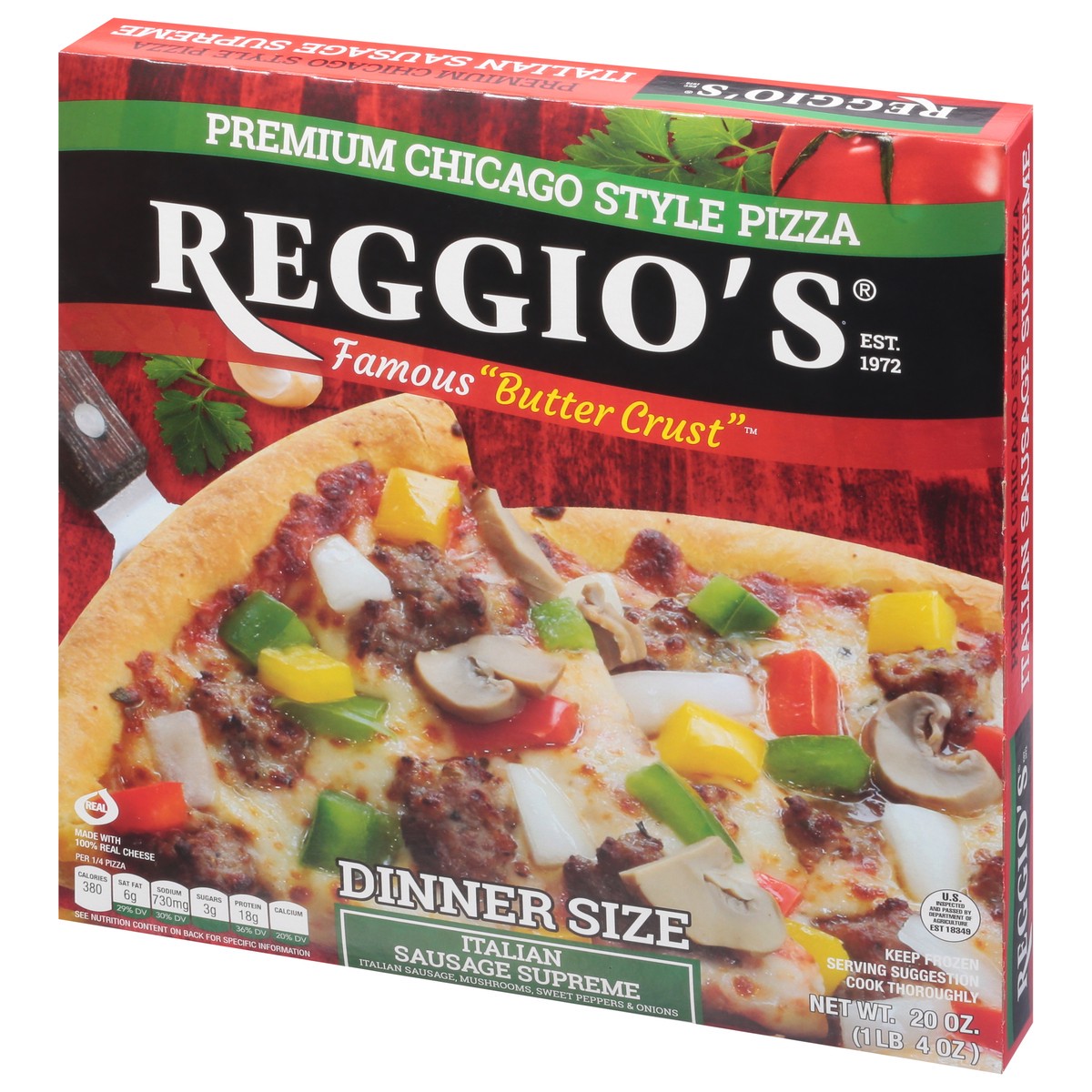 slide 7 of 14, Reggio's Italian Sausage Supreme Pizza Dinner Size 20 oz, 20 oz