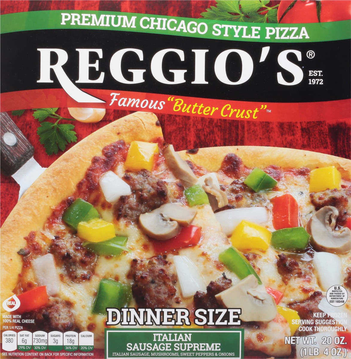 slide 2 of 14, Reggio's Italian Sausage Supreme Pizza Dinner Size 20 oz, 20 oz