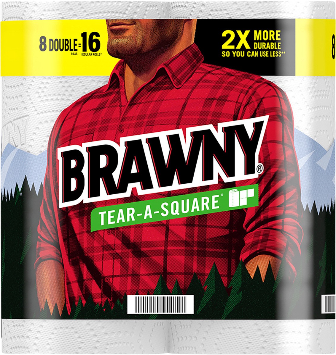 slide 4 of 9, Brawny Tear-A-Square Paper Towels, 8 Double Rolls, 8 ct