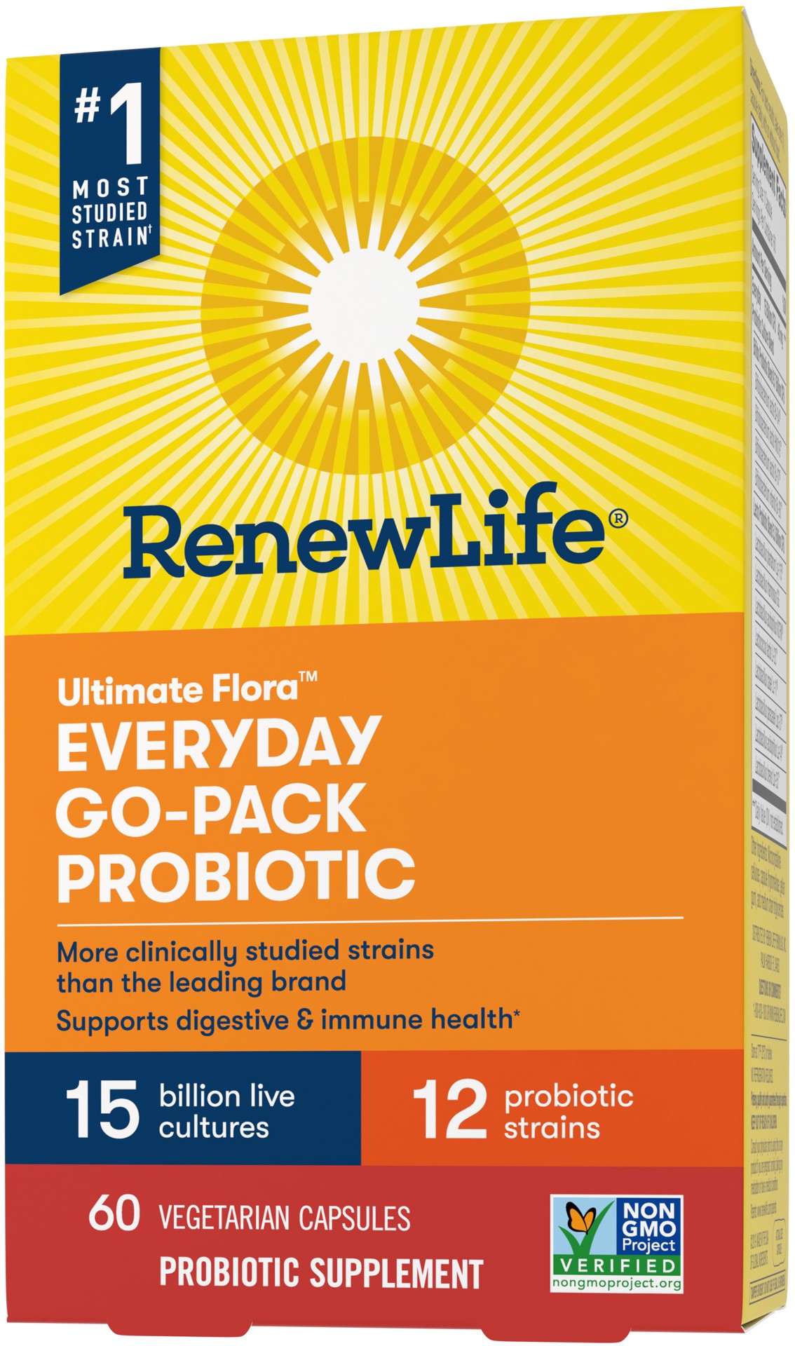 slide 1 of 5, Renew Life Everyday Go-Pack Probiotic Supplement, 60 Vegetarian Probiotic Capsules, 15 Billion CFU, 60 ct