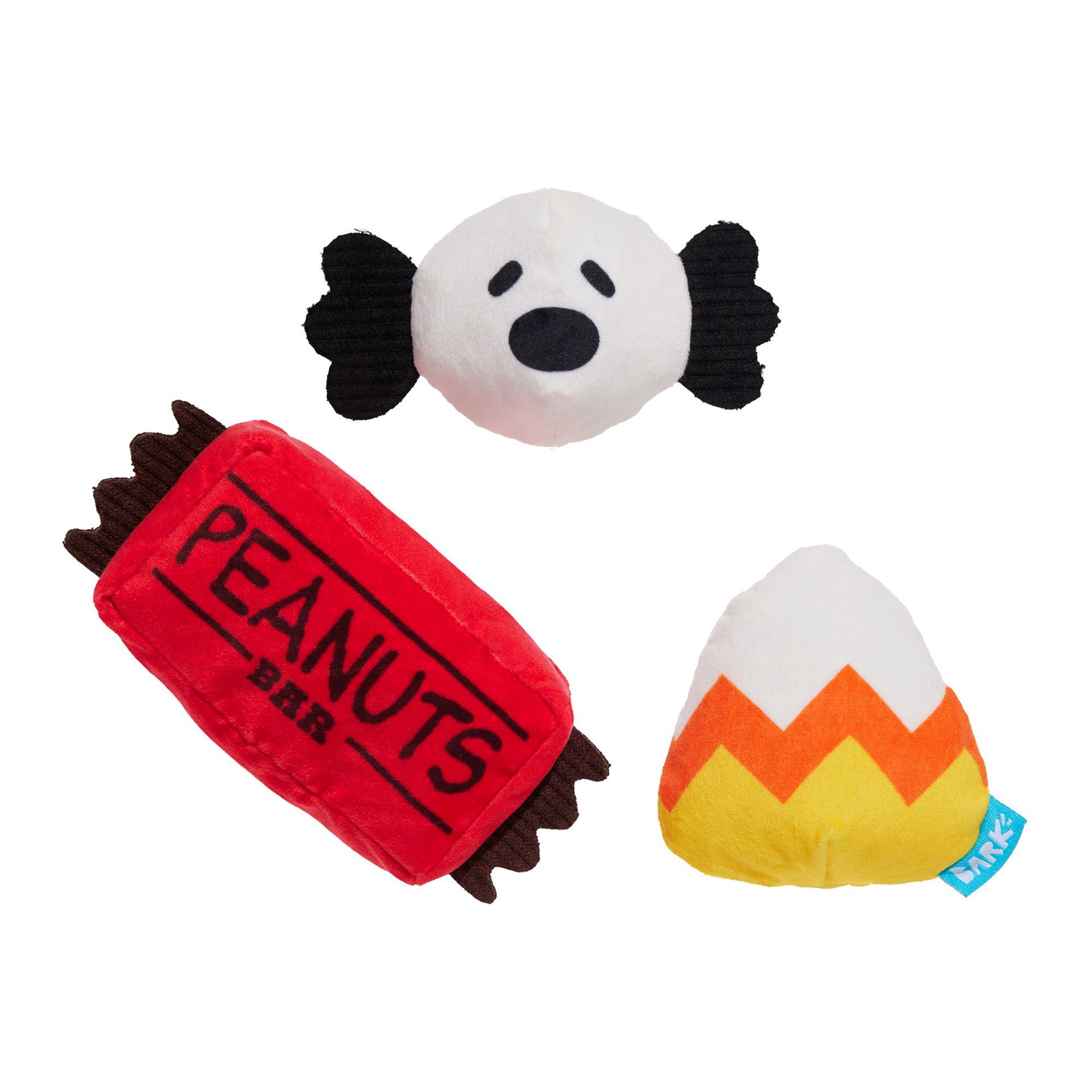 slide 1 of 1, Bark Box Bark Peanuts Halloween Candy Dog Toy - 3 Pack, 1 ct
