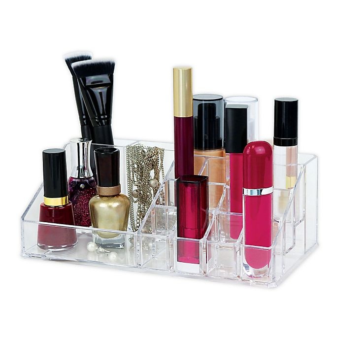 slide 1 of 1, Splash 16-Compartment Cosmetic Organizer - Clear, 1 ct