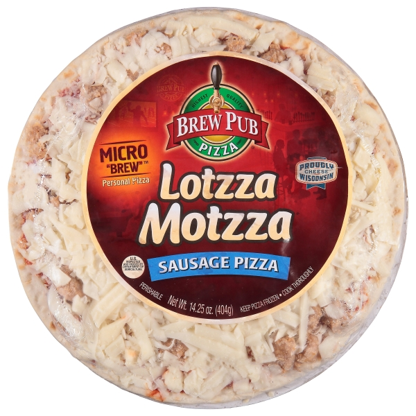 slide 1 of 1, Brew Pub Lotzza Motzza Sausage Pizza, 14.25 oz