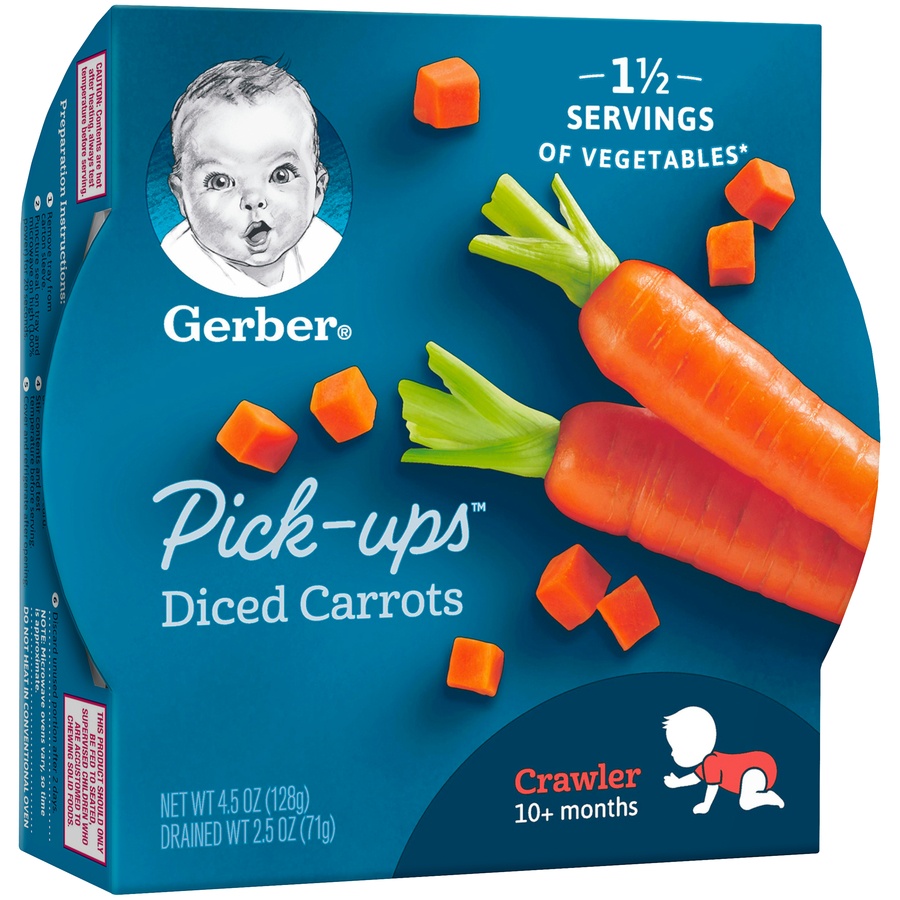 slide 3 of 9, Gerber Graduates Veggie Pickups Diced Carrots, 4.5 oz