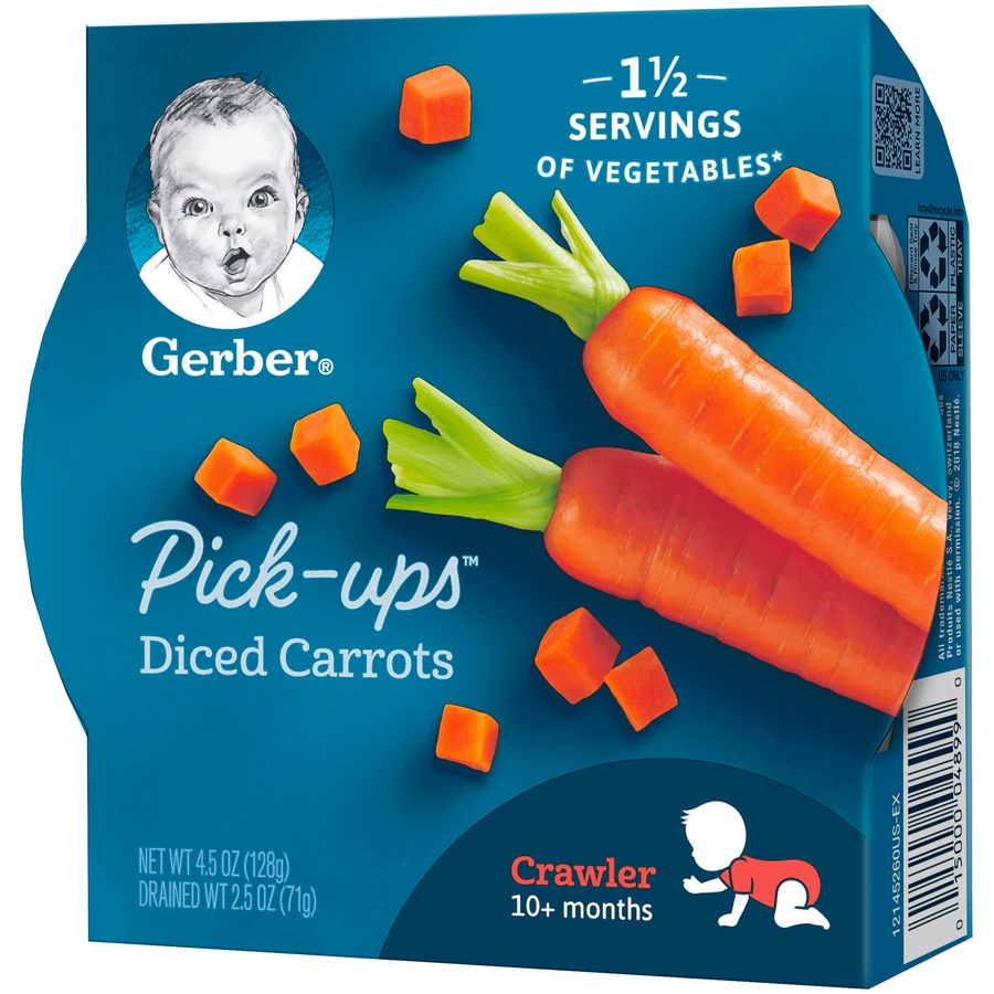 slide 5 of 9, Gerber Graduates Veggie Pickups Diced Carrots, 4.5 oz