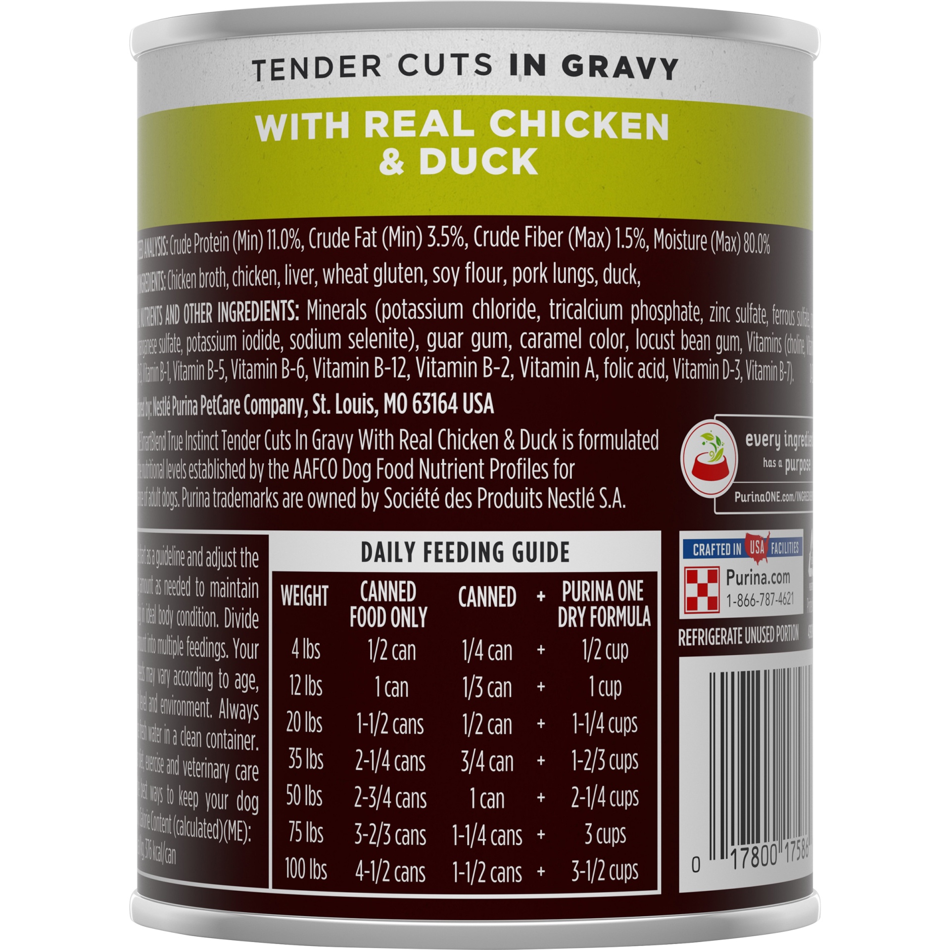 slide 4 of 7, Purina ONE SmartBlend True Instinct Tender Cuts In Gravy Wet Dog Food with Real Chicken & Duck - 13oz, 