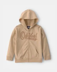 OshKosh Kid Logo Zip-Up Hoodie - Beige - Size 10
