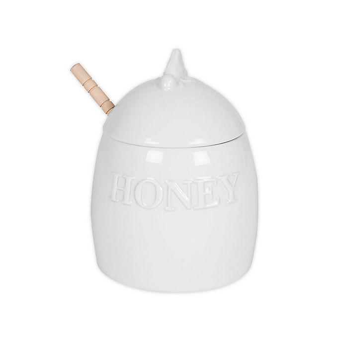 slide 1 of 2, Everyday White by Fitz and Floyd Bistro Honey Pot with Dipper, 2 ct