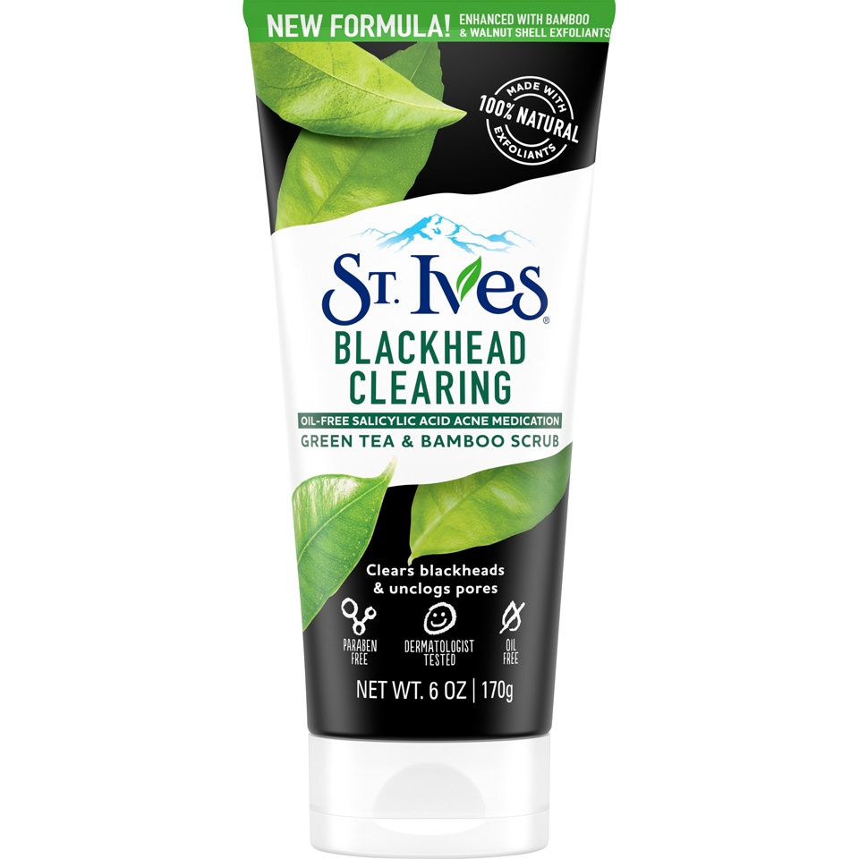 slide 2 of 8, St. Ives Blackhead Clearing Green Tea Face Scrub, 6 oz
