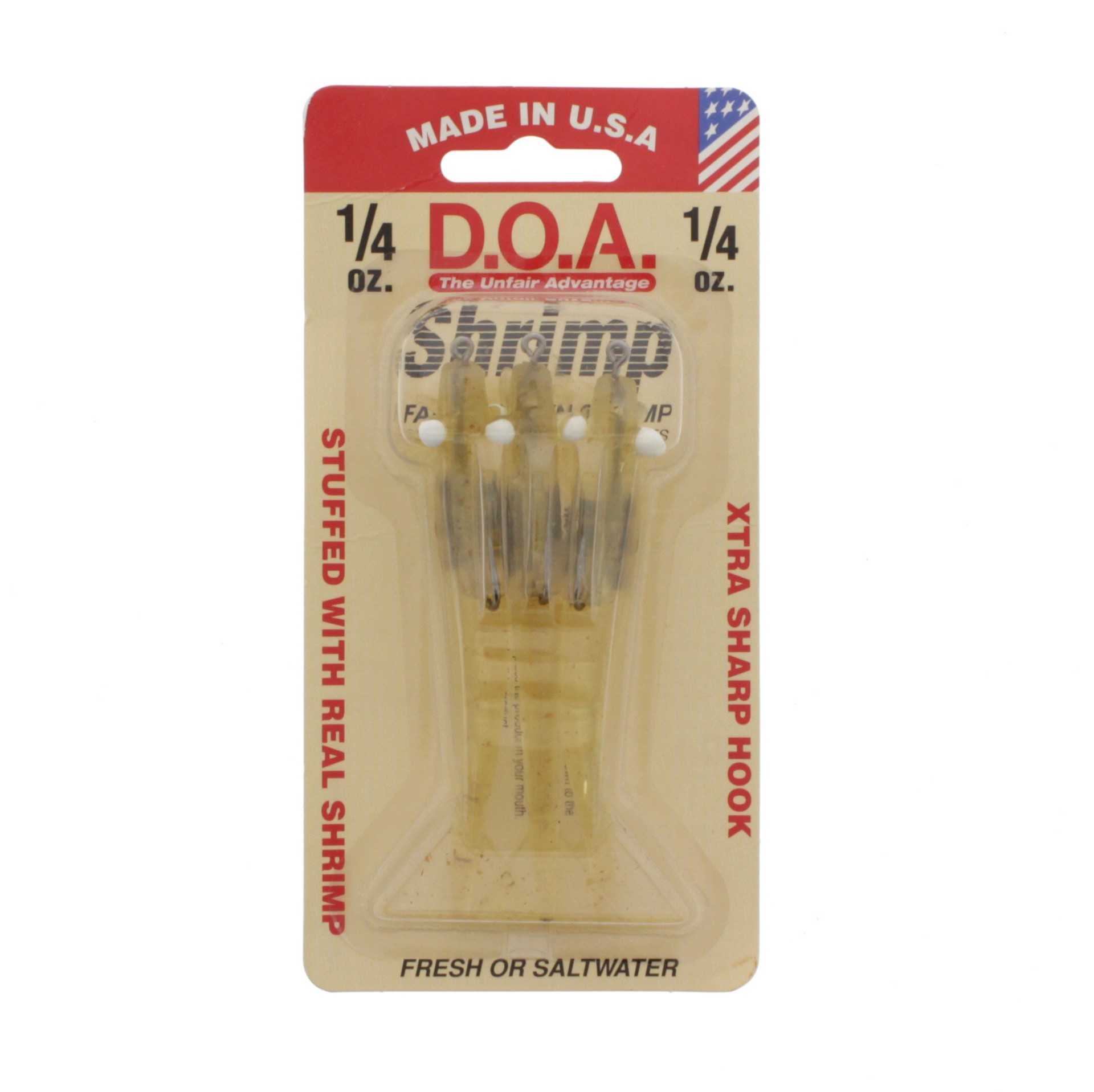 slide 1 of 1, D.O.A. Clear 3 Inch Flavored Shrimp Lure, 3 ct
