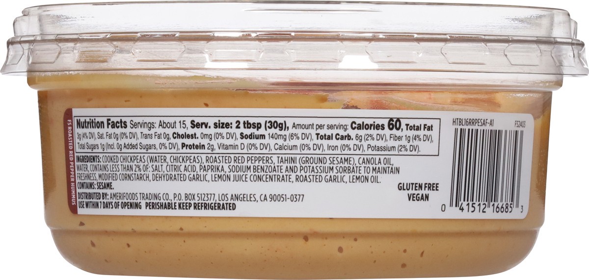 slide 11 of 14, First Street Roasted Red Pepper Hummus, 16 oz