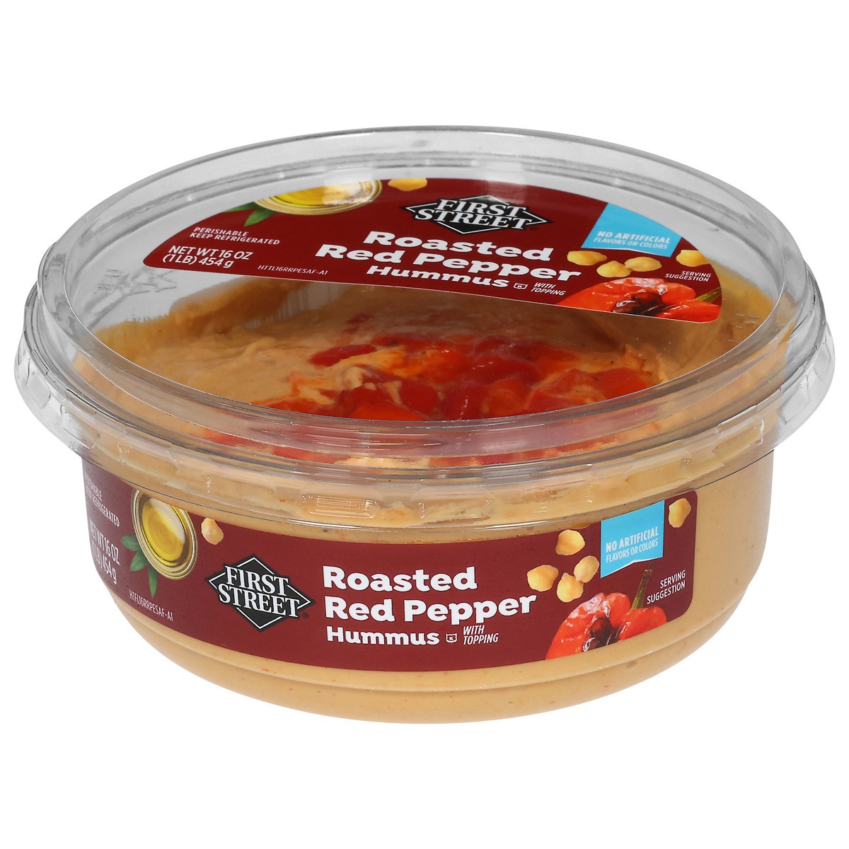 slide 3 of 14, First Street Roasted Red Pepper Hummus, 16 oz
