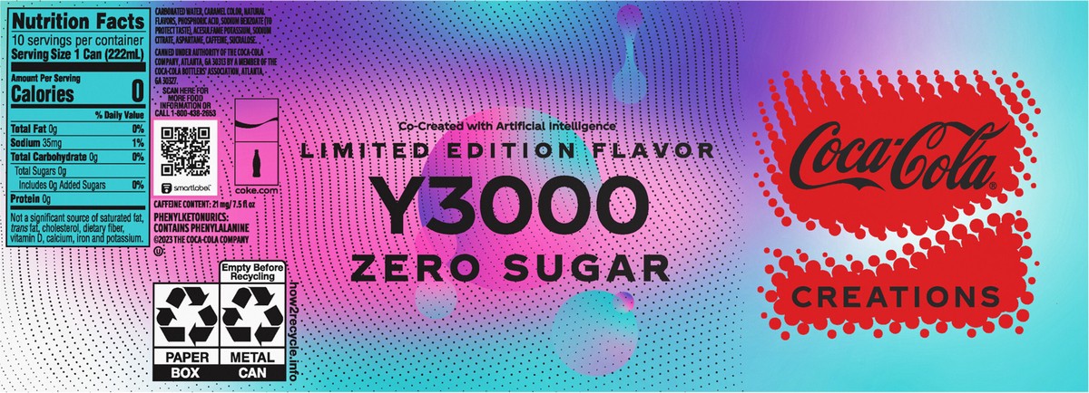 slide 4 of 13, Coca-Cola Zero Sugar Y3000 Fridge Pack Cans, 7.5 fl oz, 10 Pack, 10 ct; 7.5 fl oz