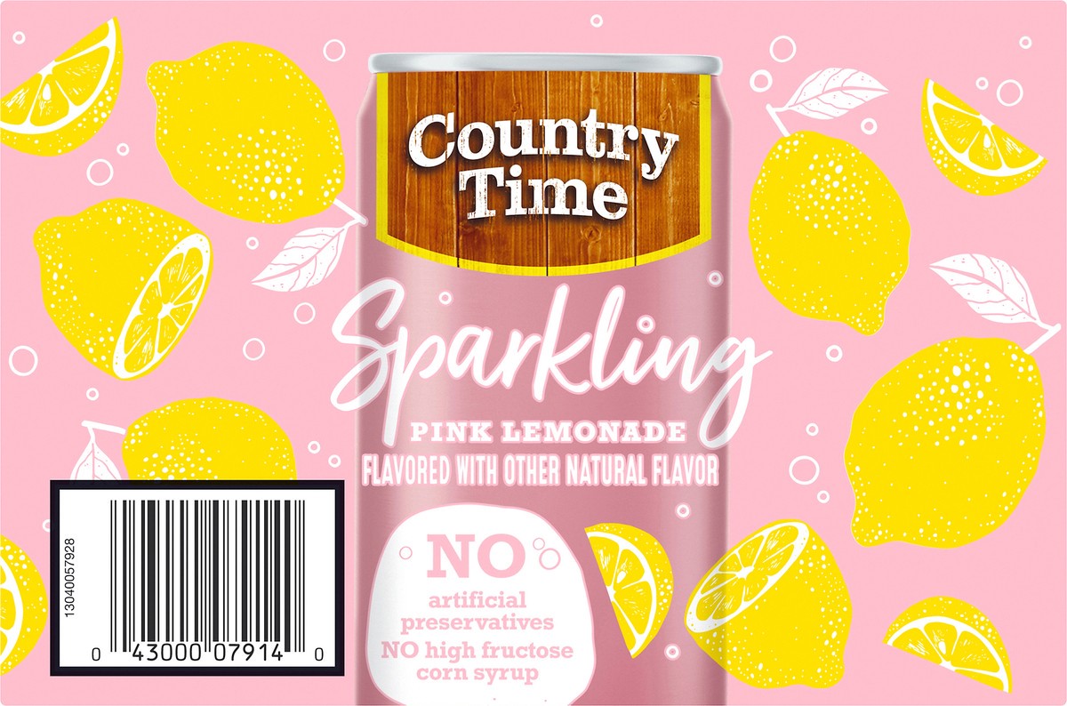 slide 3 of 10, Country Time Sparkling Pink Lemonade, 6 ct - 7.5 fl oz Cans, 6 ct; 7.5 fl oz