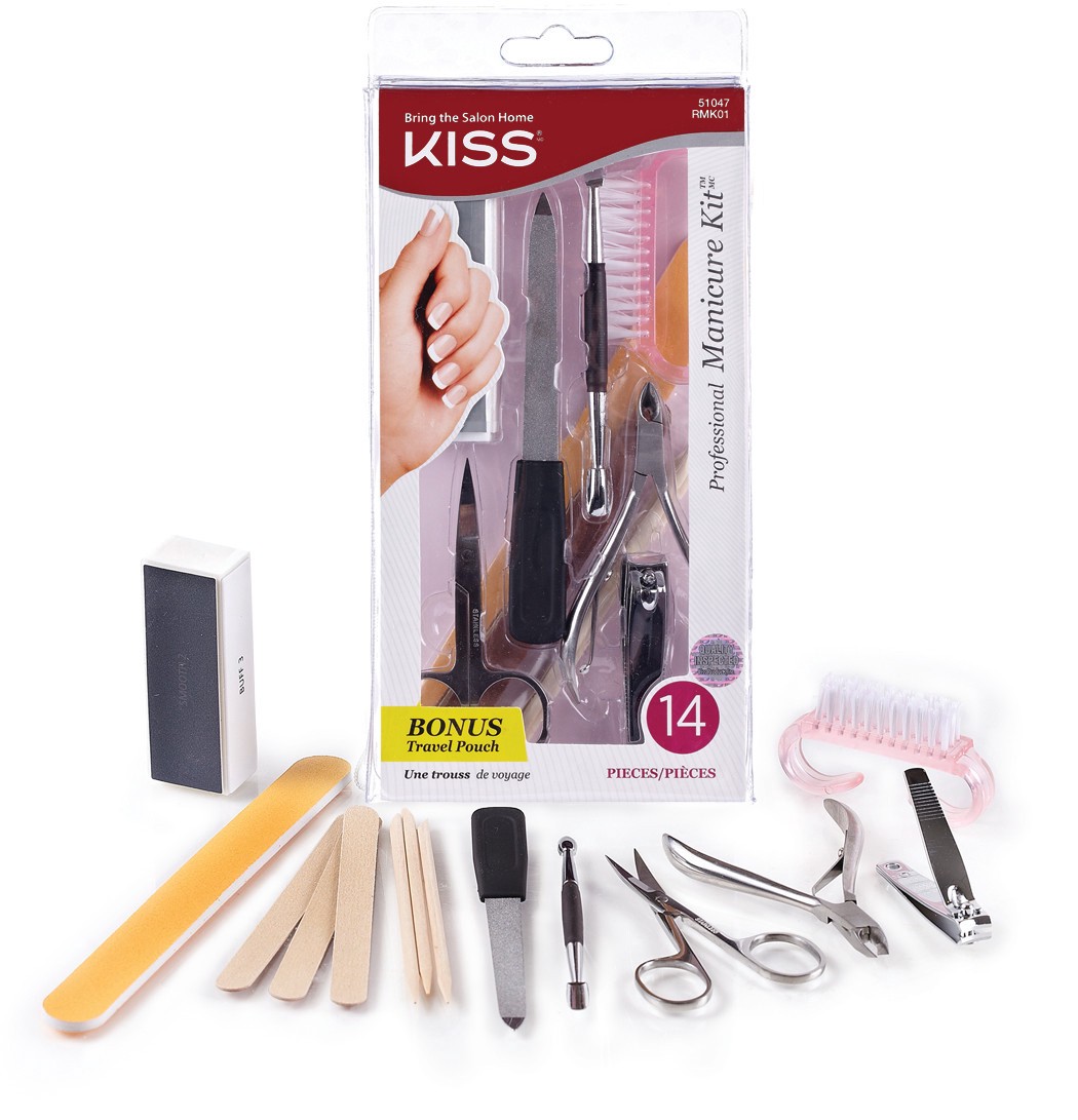 slide 3 of 5, KISS All-in-One Professional Nail Salon DIY Travel Manicure Kit with Storage Pouch - 20pc, 1 ct