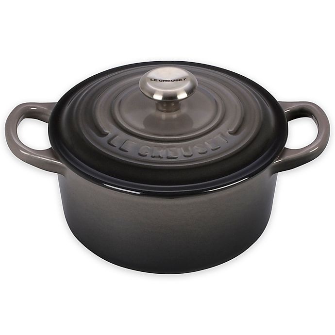 slide 1 of 1, Le Creuset Signature Round Dutch Oven - Oyster, 1 qt