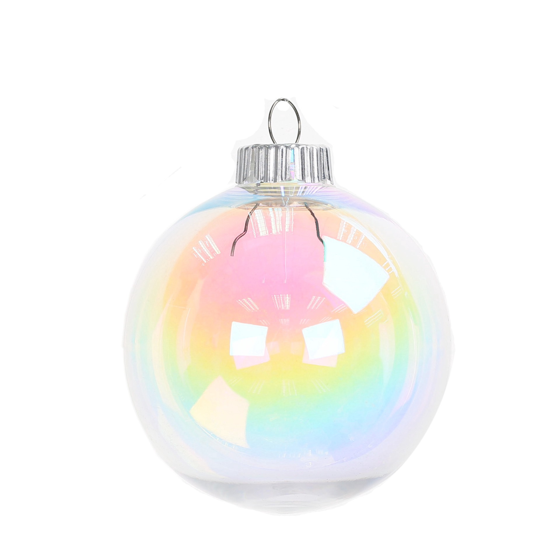 slide 2 of 3, 3.5" Diy Iridescent Plastic Ball Ornaments, 6ct. By Make Market, 6 ct