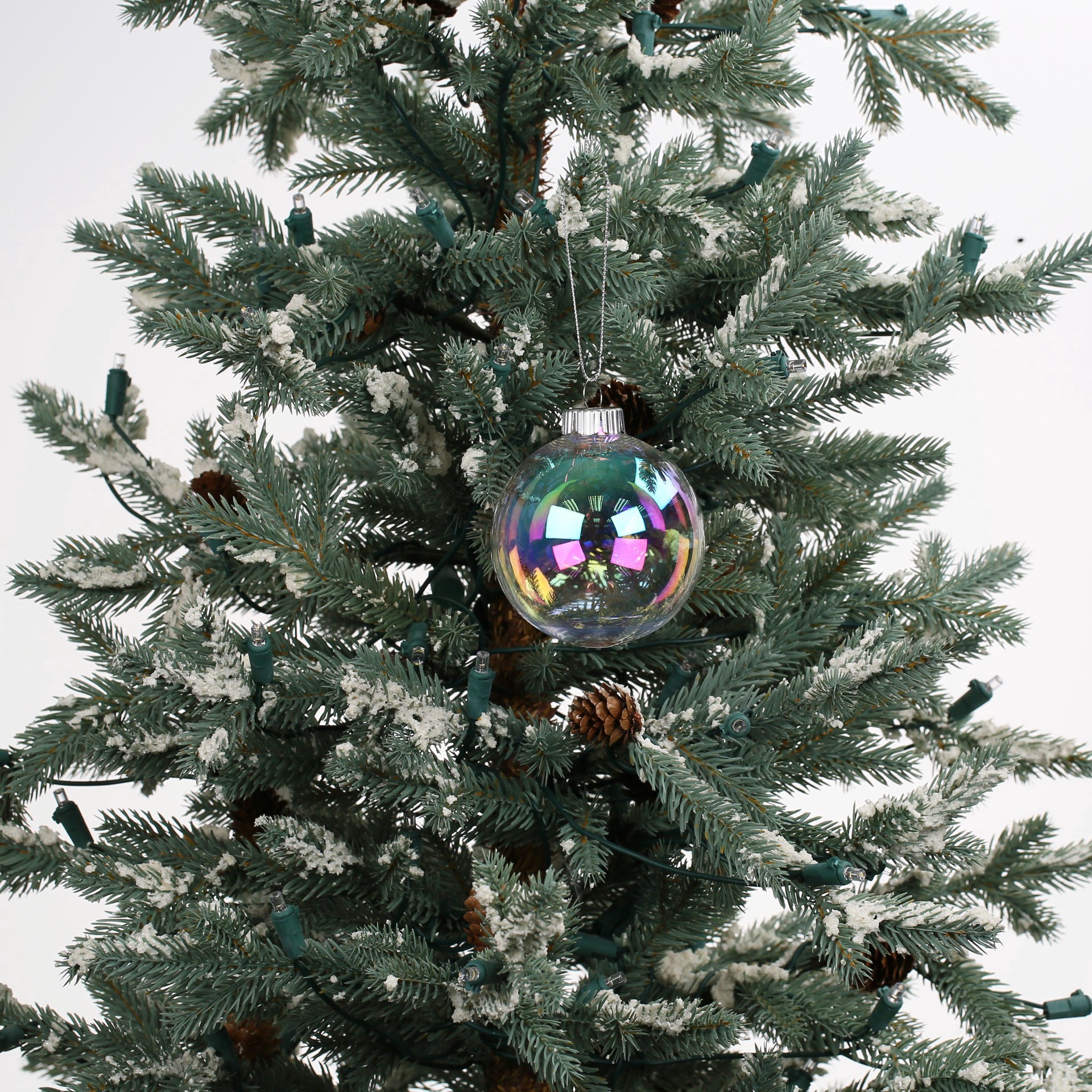 slide 3 of 3, 3.5" Diy Iridescent Plastic Ball Ornaments, 6ct. By Make Market, 6 ct