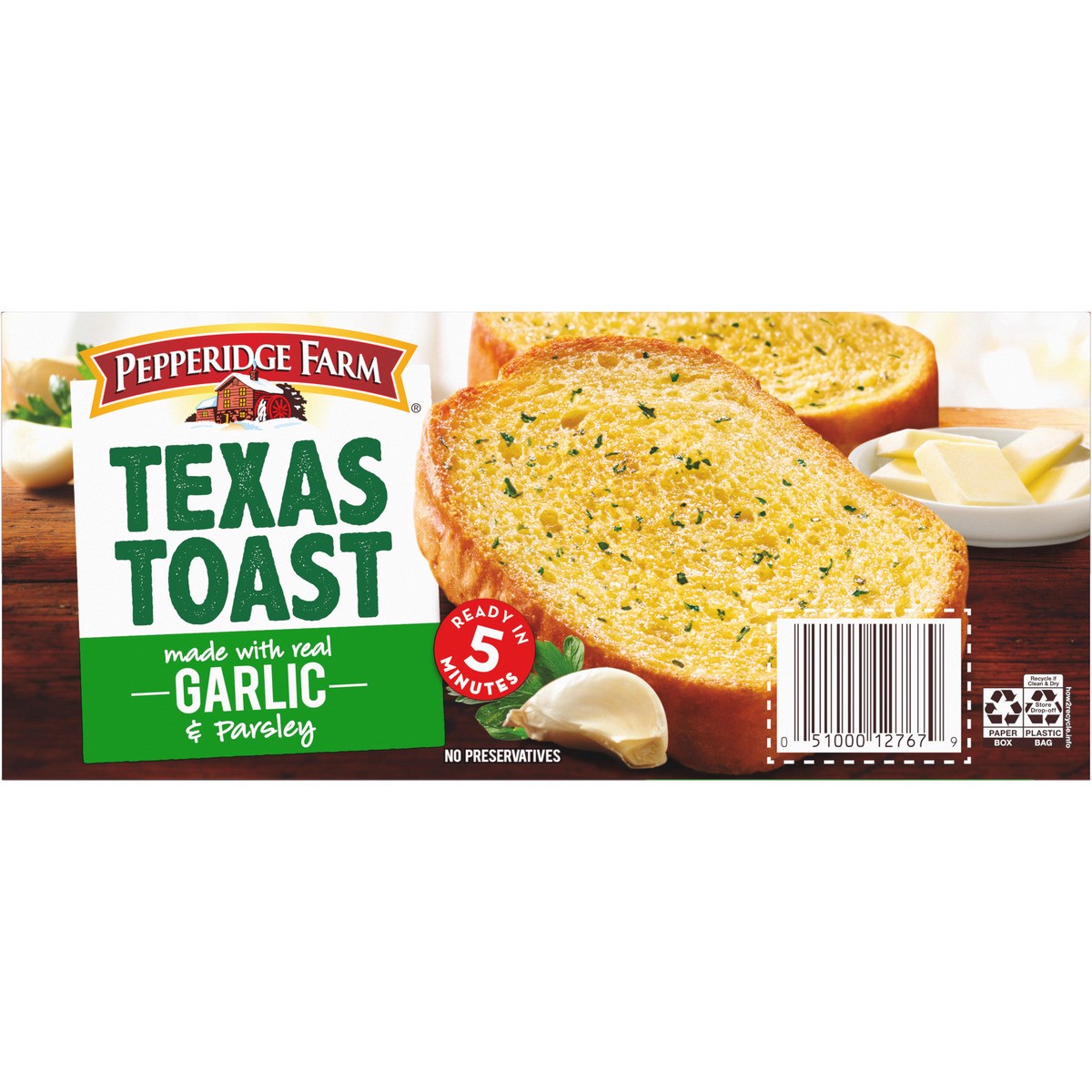 slide 4 of 9, Pepperidge Farm Texas Toast Frozen Garlic Bread, 8 Slices, 11.25 oz. Box, 11.25 oz