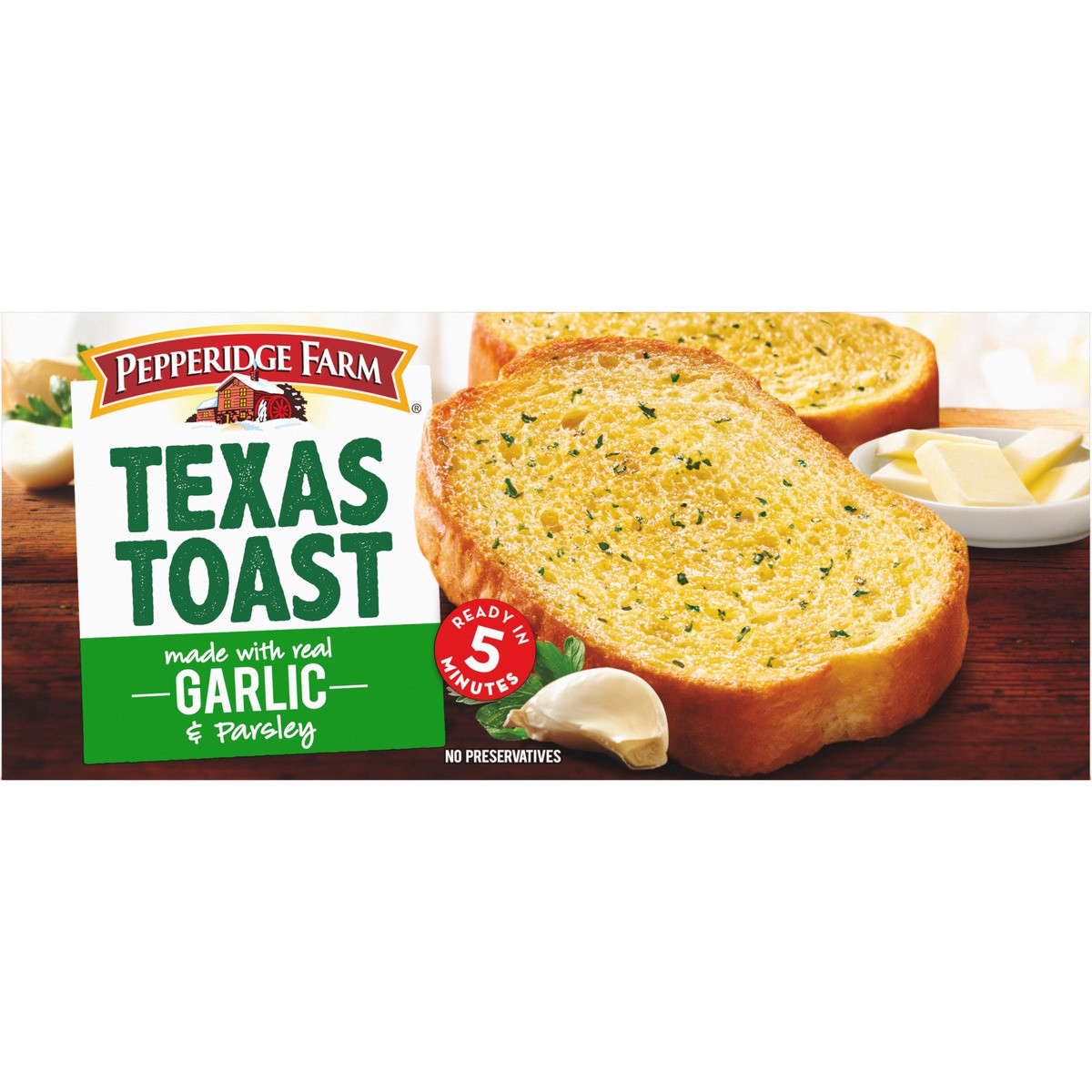 slide 9 of 9, Pepperidge Farm Texas Toast Frozen Garlic Bread, 8 Slices, 11.25 oz. Box, 11.25 oz