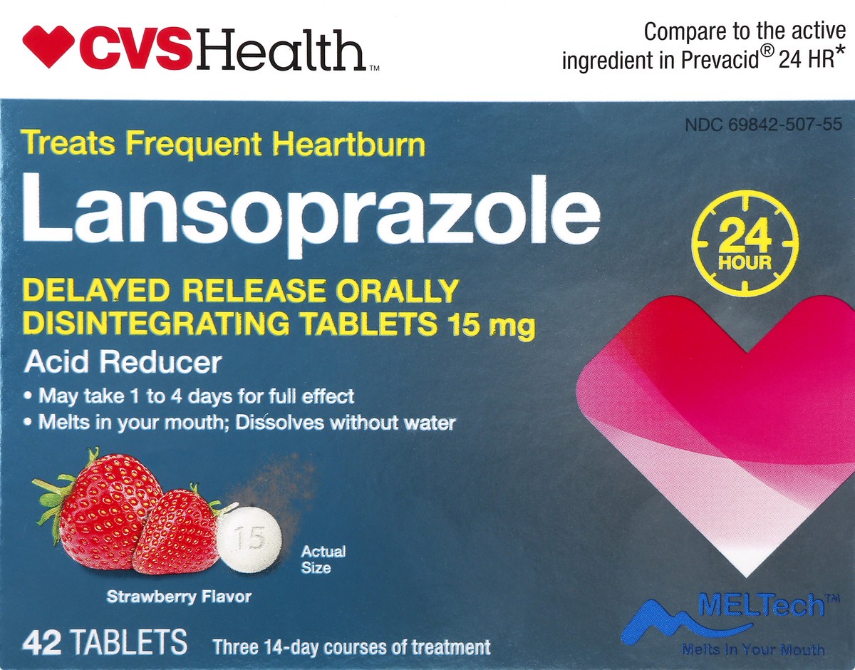 slide 1 of 10, CVS Health Delayed Release Acid Reducer Tablets, Strawberry, 42 Ct, 42 ct