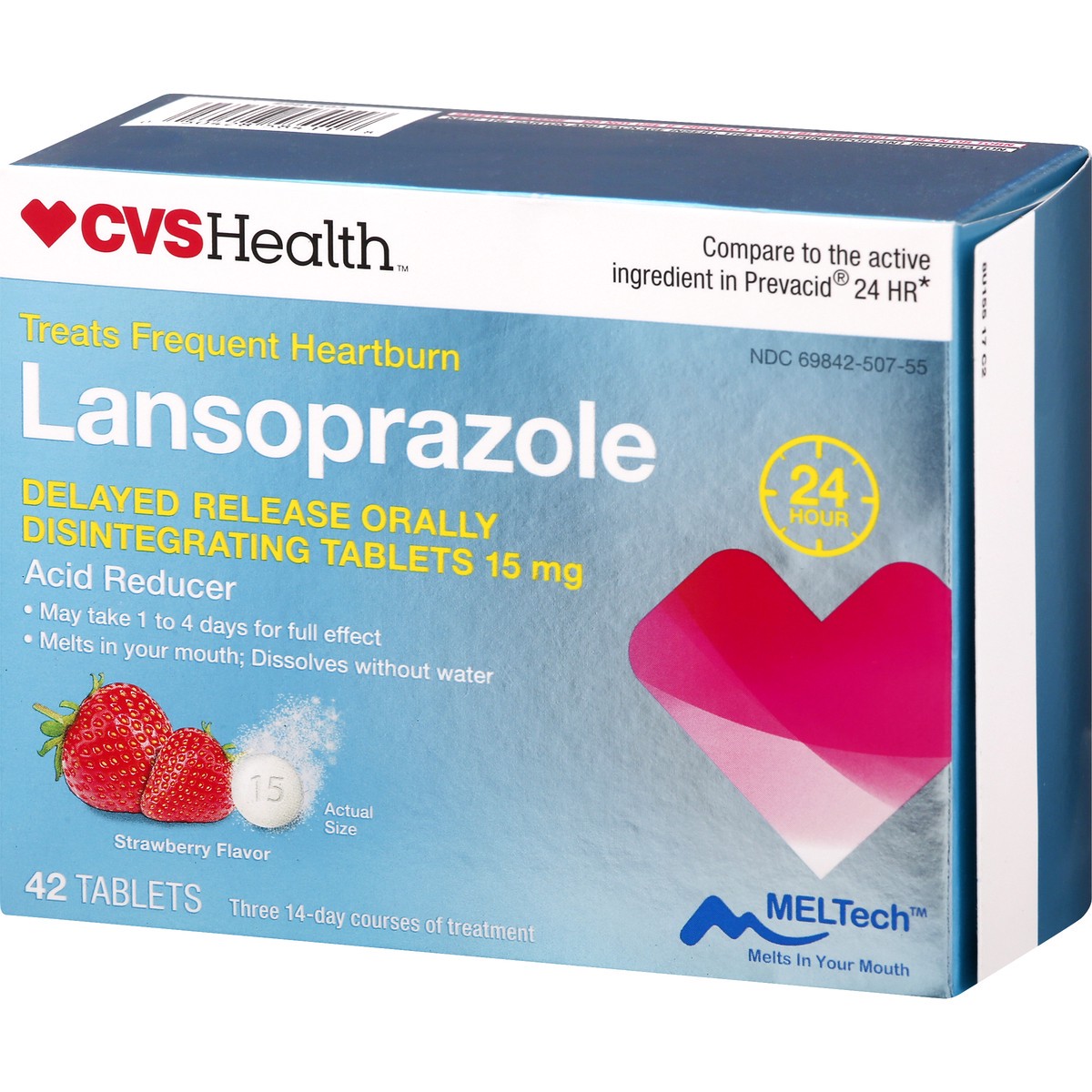 slide 7 of 10, CVS Health Delayed Release Acid Reducer Tablets, Strawberry, 42 Ct, 42 ct