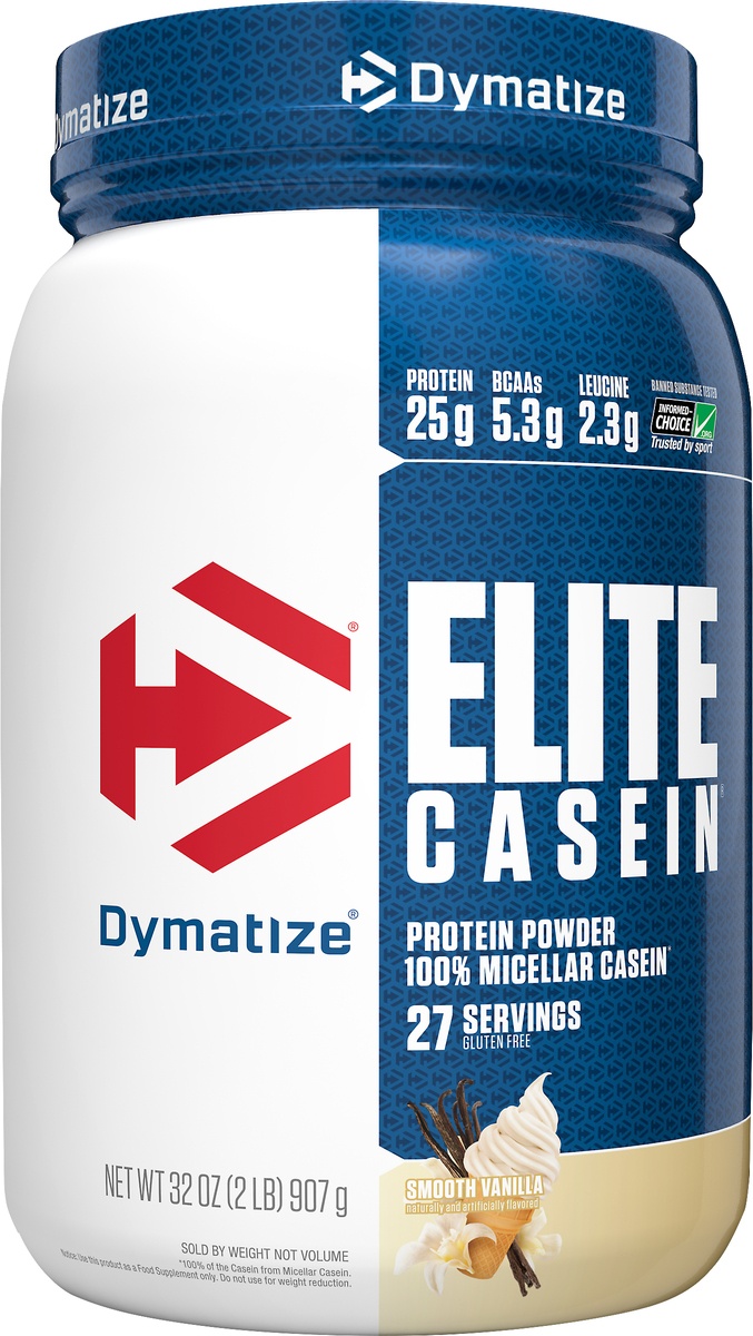 slide 5 of 5, Dymatize Elite Casein Smooth Vanilla, 2 lb