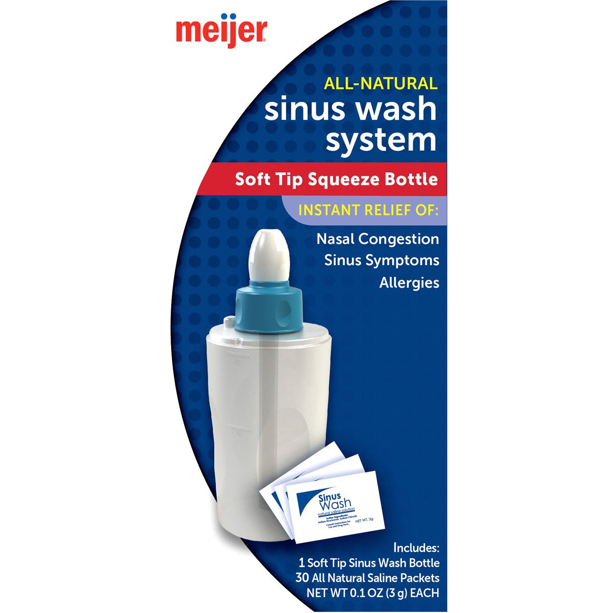 slide 5 of 21, Meijer Sinus Wash System with Soft Tip Squeeze Bottle, 1 Kit, 1 ct