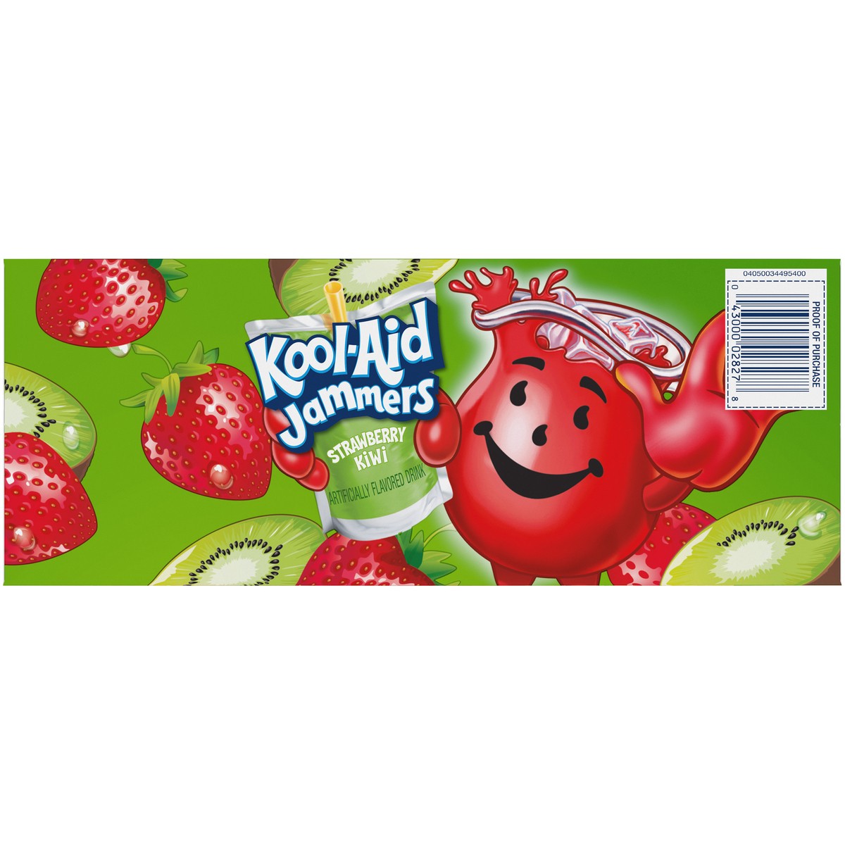 slide 9 of 9, Kool-Aid Jammers Strawberry Kiwi Flavored 0% Juice Drink, 10 ct Box, 6 fl oz Pouches, 10 ct