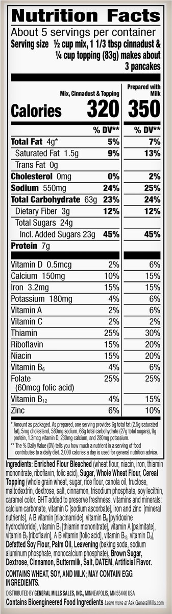 slide 12 of 14, Cinnamon Toast Crunch Betty Crocker Cinnamon Toast Crunch Pancake Kit, Baking Mix, 15.6 oz., 15.6 oz