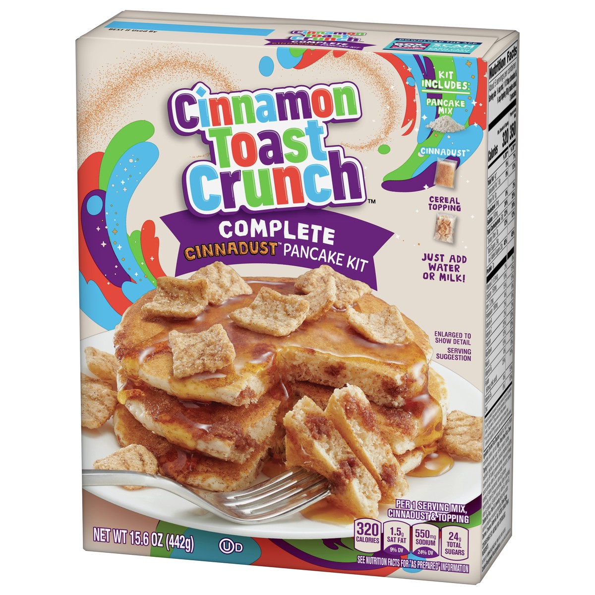 slide 13 of 14, Cinnamon Toast Crunch Betty Crocker Cinnamon Toast Crunch Pancake Kit, Baking Mix, 15.6 oz., 15.6 oz