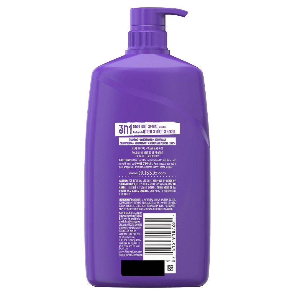 slide 2 of 4, Aussie Kids Coral Reef Cupcake 3 in 1 Shampoo + Conditioner + Body Wash, 26.2 fl oz